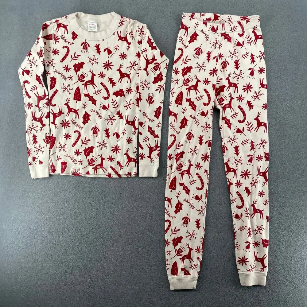Hanna Andersson Christmas Holiday Pajama Sets Mismatched Lot‎ of 3 Kids Size 10